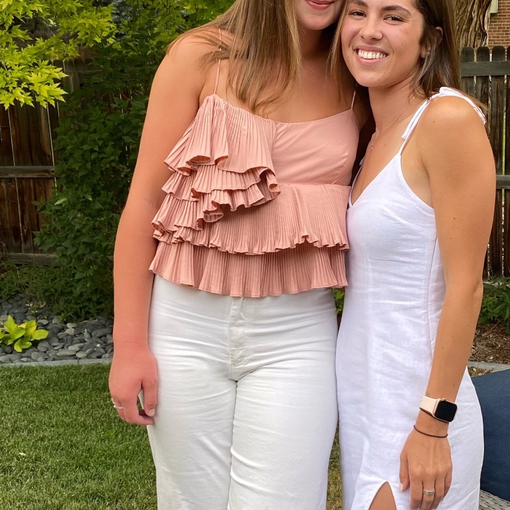 Zara Pink Ruffle Tank Top